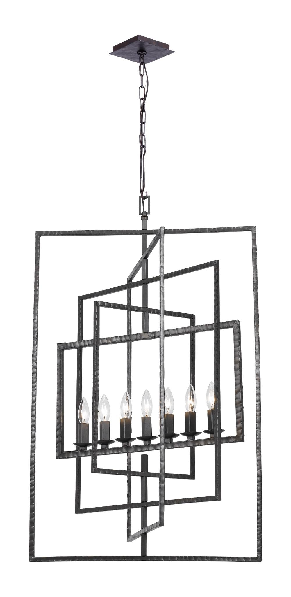 CRYSTORAMA, CAPRI RAW STEEL LANTERN CHANDELIER, CHANDELIER LIGHT