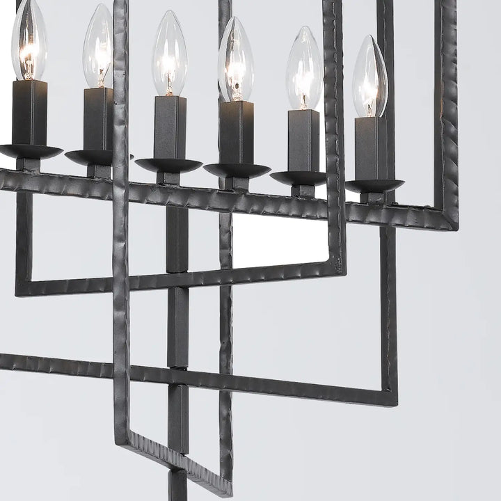 CRYSTORAMA, CAPRI RAW STEEL LANTERN CHANDELIER, CHANDELIER LIGHT