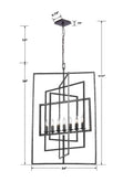 CRYSTORAMA, CAPRI RAW STEEL LANTERN CHANDELIER, CHANDELIER LIGHT