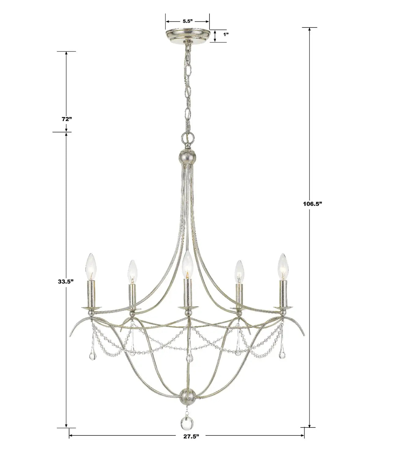 CRYSTORAMA, METRO CRYSTAL BEADS CHANDELIER, CHANDELIER LIGHT