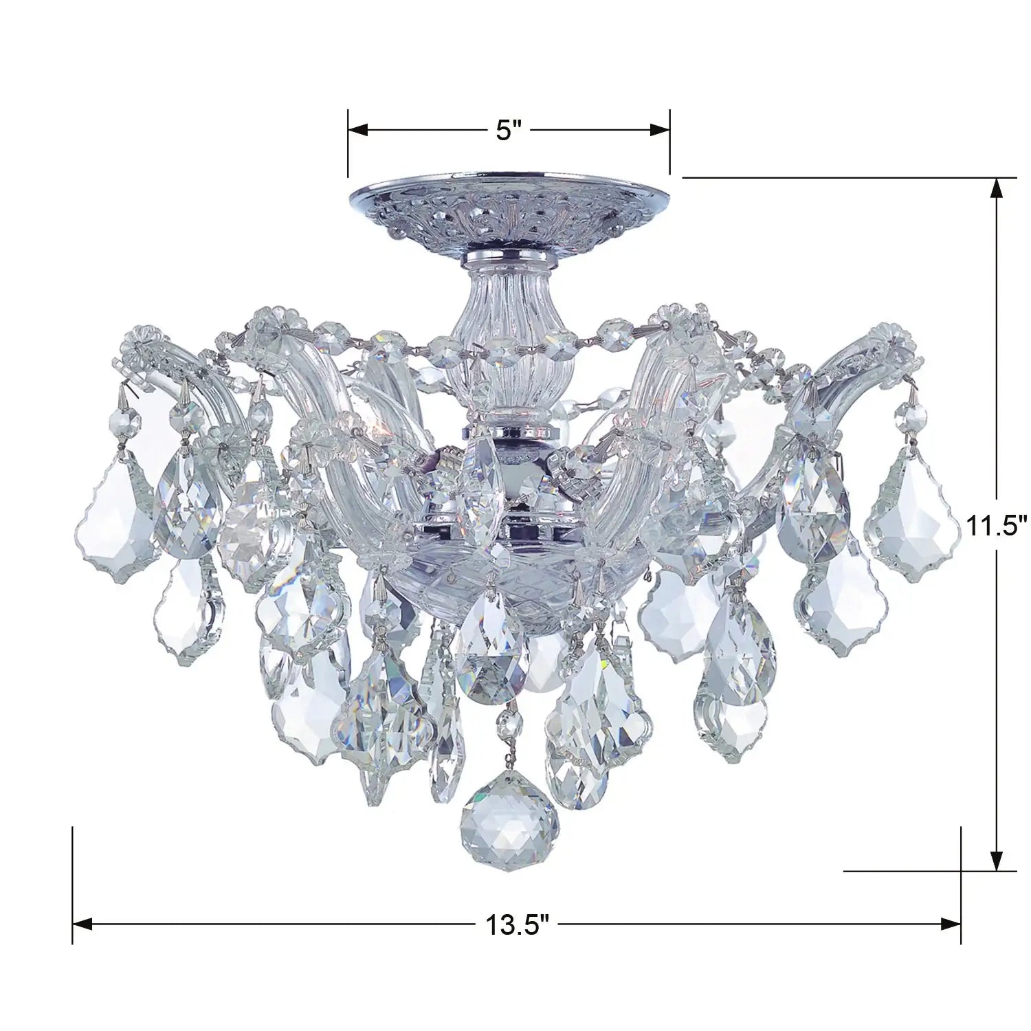 CRYSTORAMA, MARIA THERESA SEMI FLUSH MOUNT, FLUSH MOUNT CEILING LIGHTS