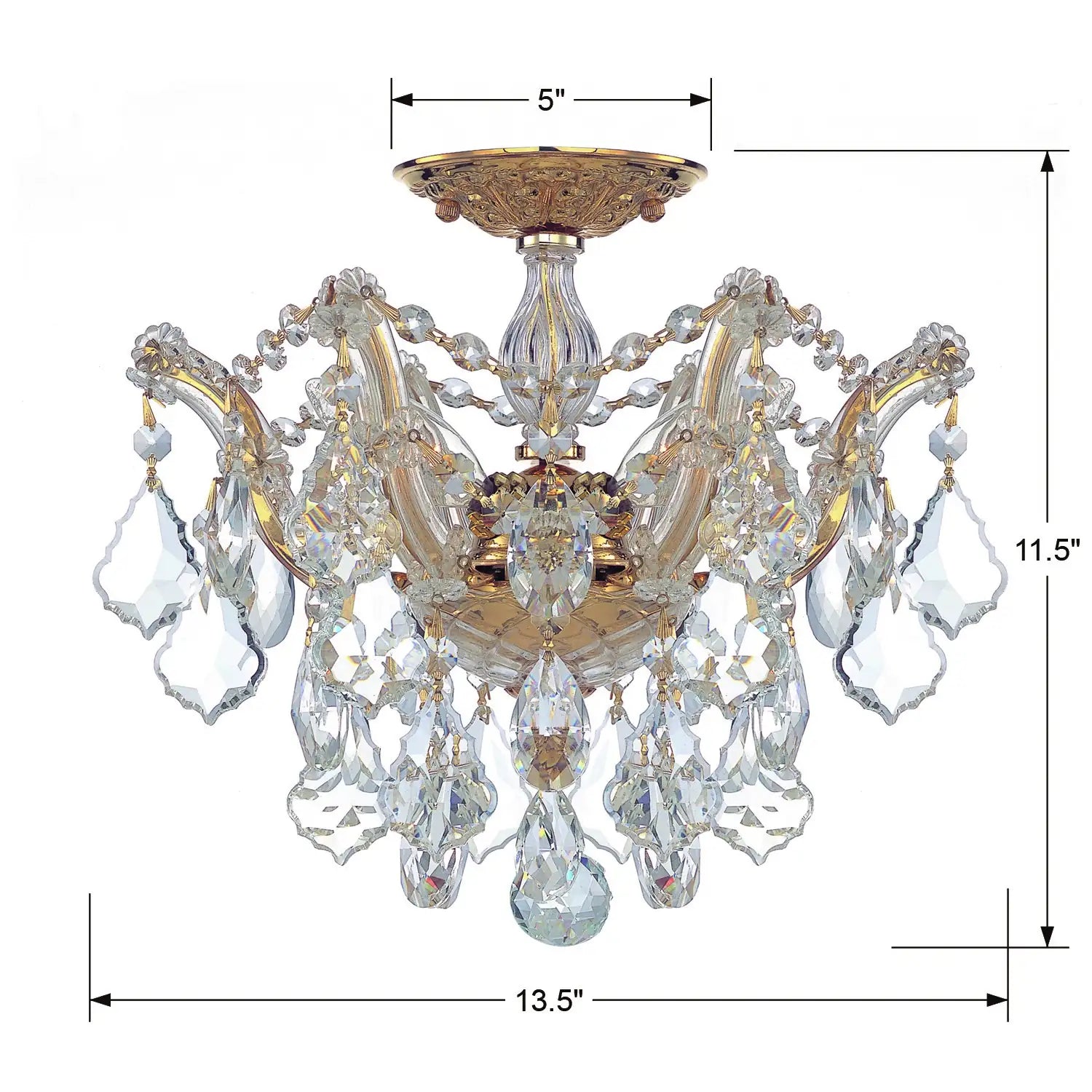 CRYSTORAMA, MARIA THERESA SEMI FLUSH MOUNT, FLUSH MOUNT CEILING LIGHTS