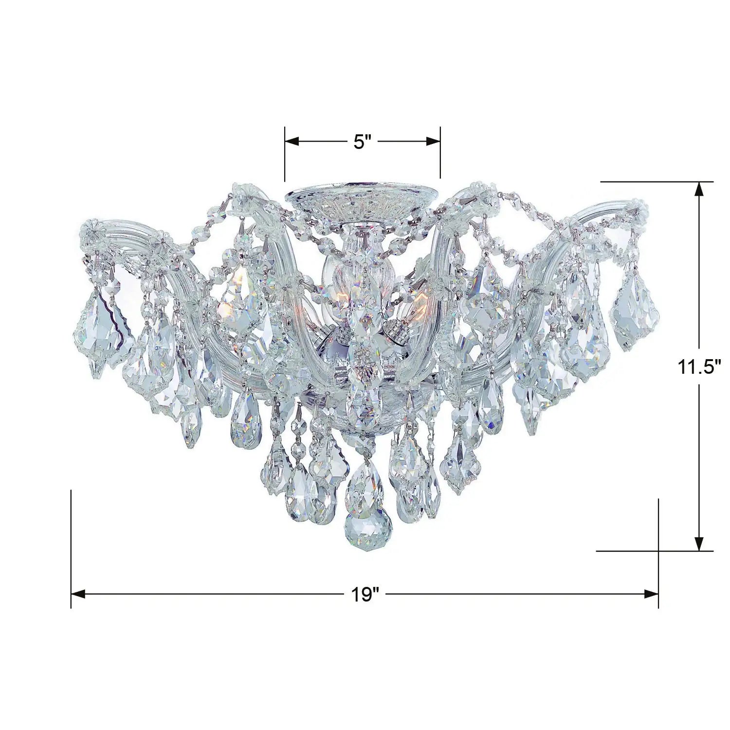 CRYSTORAMA, MARIA THERESA SEMI FLUSH MOUNT, FLUSH MOUNT CEILING LIGHTS