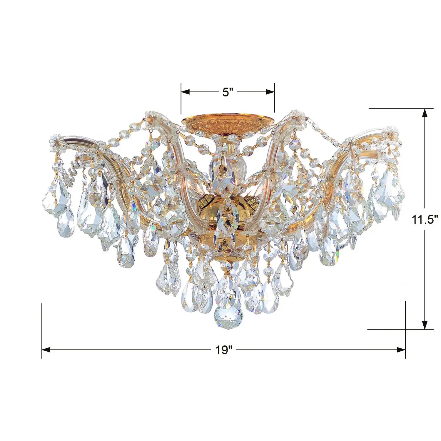 CRYSTORAMA, MARIA THERESA SEMI FLUSH MOUNT, FLUSH MOUNT CEILING LIGHTS
