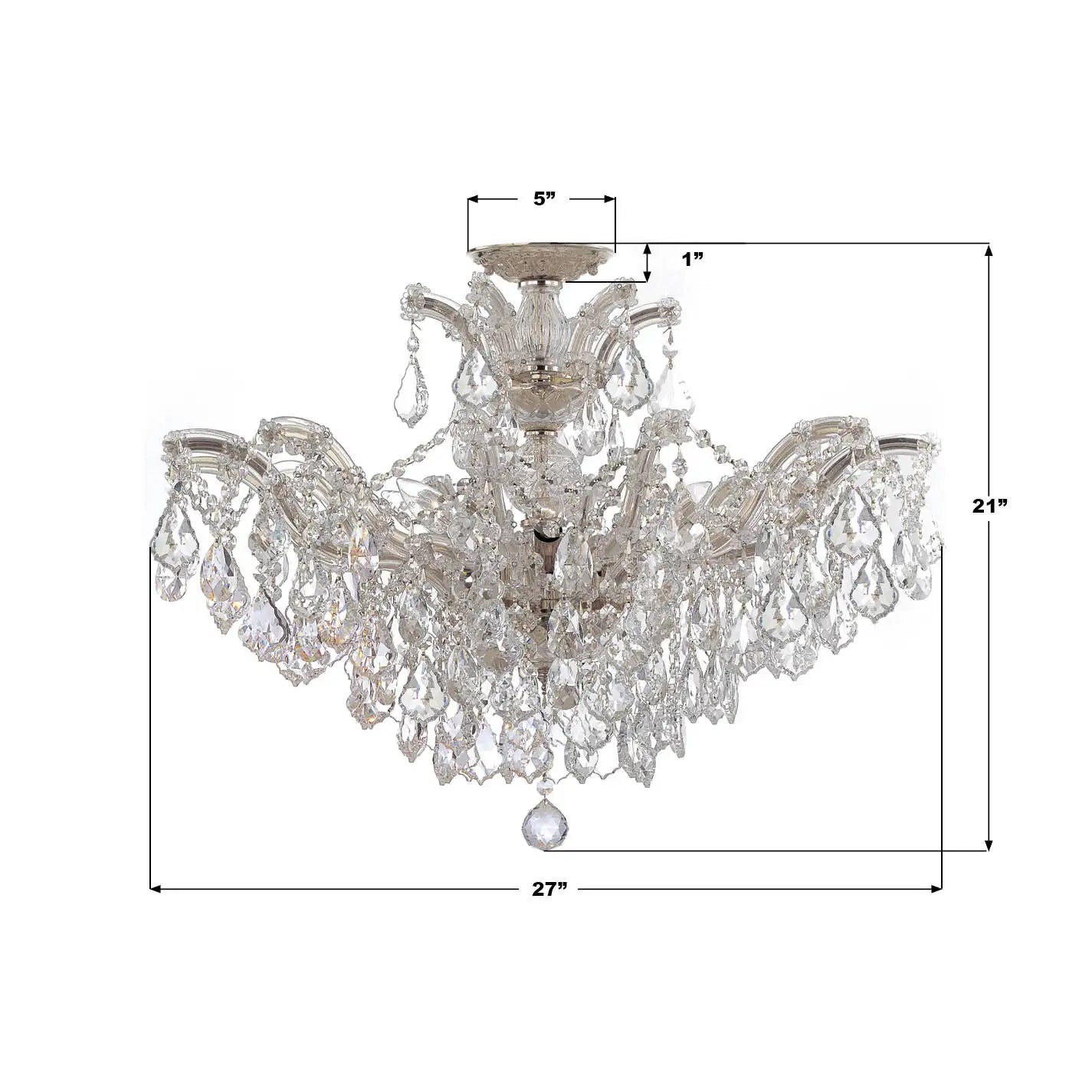 CRYSTORAMA, MARIA THERESA SEMI FLUSH MOUNT, FLUSH MOUNT CEILING LIGHTS