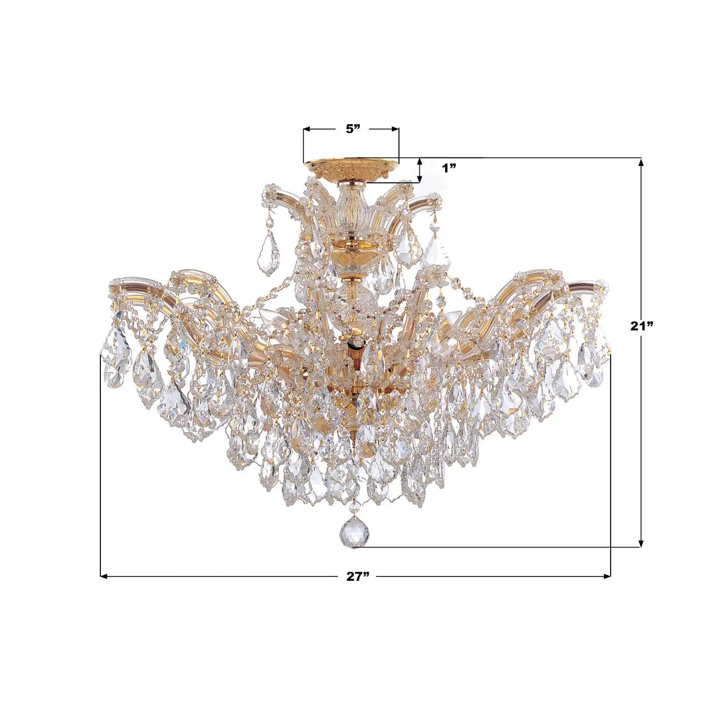 CRYSTORAMA, MARIA THERESA SEMI FLUSH MOUNT, FLUSH MOUNT CEILING LIGHTS