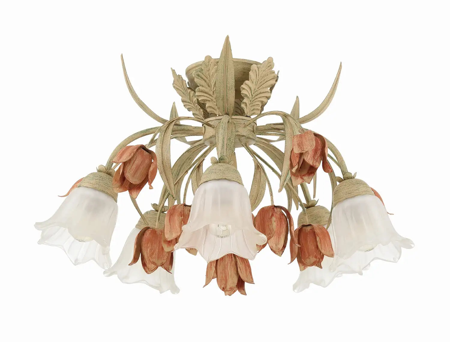 CRYSTORAMA, SOUTHPORT SAGE ROSE FLORAL SEMI FLUSH MOUNT, FLUSH MOUNT CEILING LIGHTS