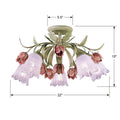 CRYSTORAMA, SOUTHPORT SAGE ROSE FLORAL SEMI FLUSH MOUNT, FLUSH MOUNT CEILING LIGHTS