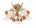 CRYSTORAMA, SOUTHPORT SAGE ROSE FLORAL SEMI FLUSH MOUNT, FLUSH MOUNT CEILING LIGHTS