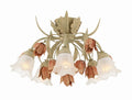 CRYSTORAMA, SOUTHPORT SAGE ROSE FLORAL SEMI FLUSH MOUNT, FLUSH MOUNT CEILING LIGHTS