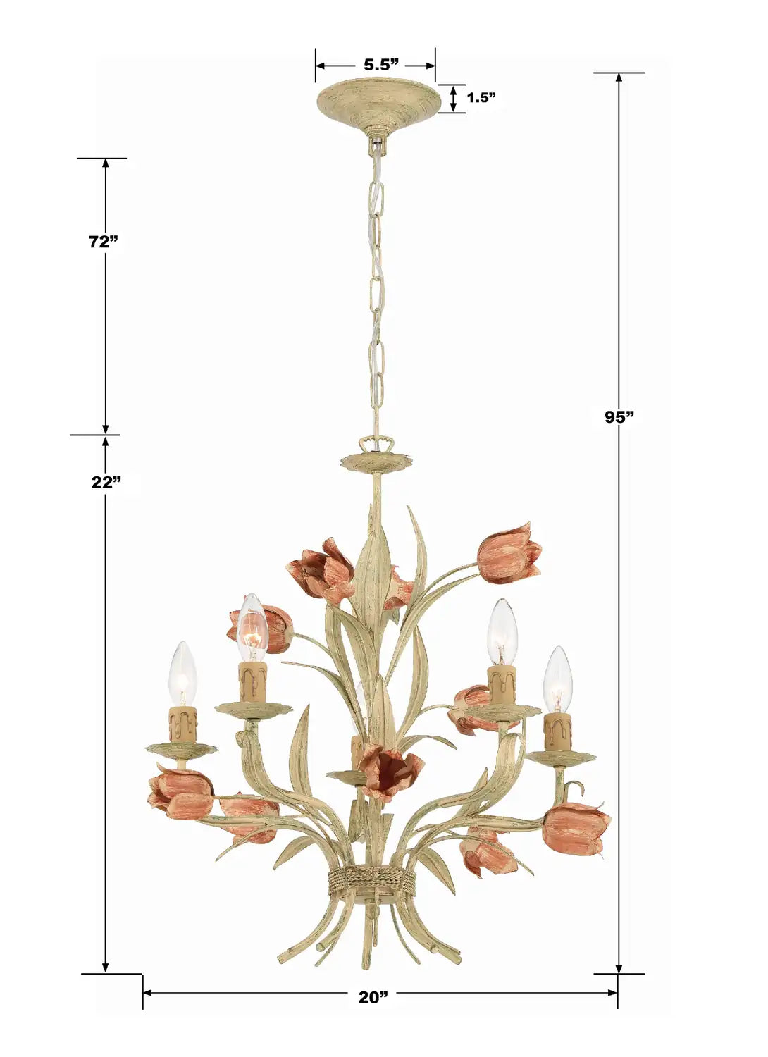 CRYSTORAMA, SOUTHPORT SAGE ROSE CHANDELIER, CHANDELIER LIGHT