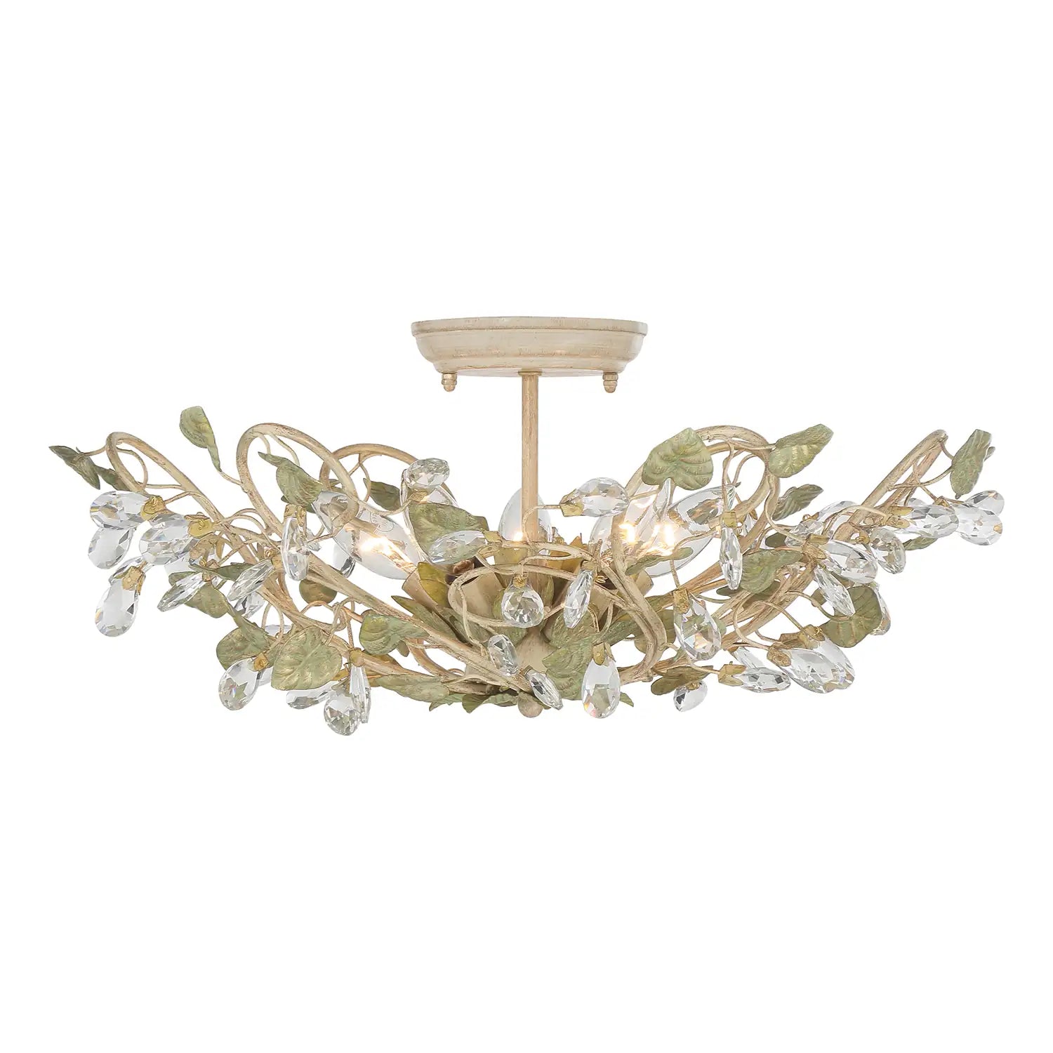 CRYSTORAMA, JOSIE CHAMPAGNE GREEN TEA SEMI FLUSH MOUNT, FLUSH MOUNT CEILING LIGHTS