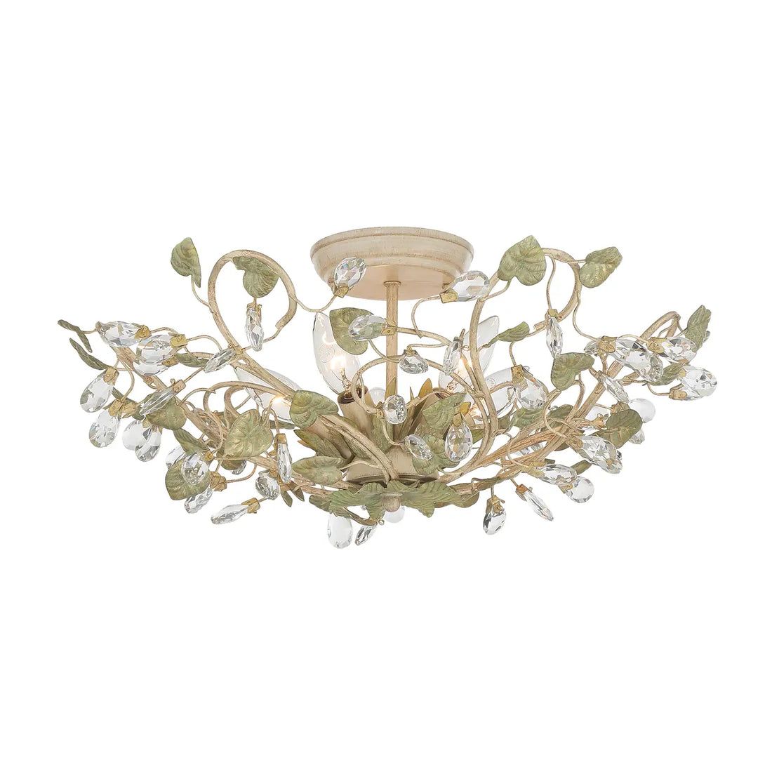 CRYSTORAMA, JOSIE CHAMPAGNE GREEN TEA SEMI FLUSH MOUNT, FLUSH MOUNT CEILING LIGHTS