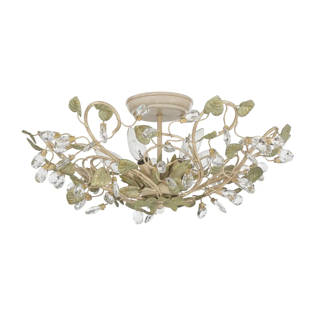CRYSTORAMA, JOSIE CHAMPAGNE GREEN TEA SEMI FLUSH MOUNT, FLUSH MOUNT CEILING LIGHTS
