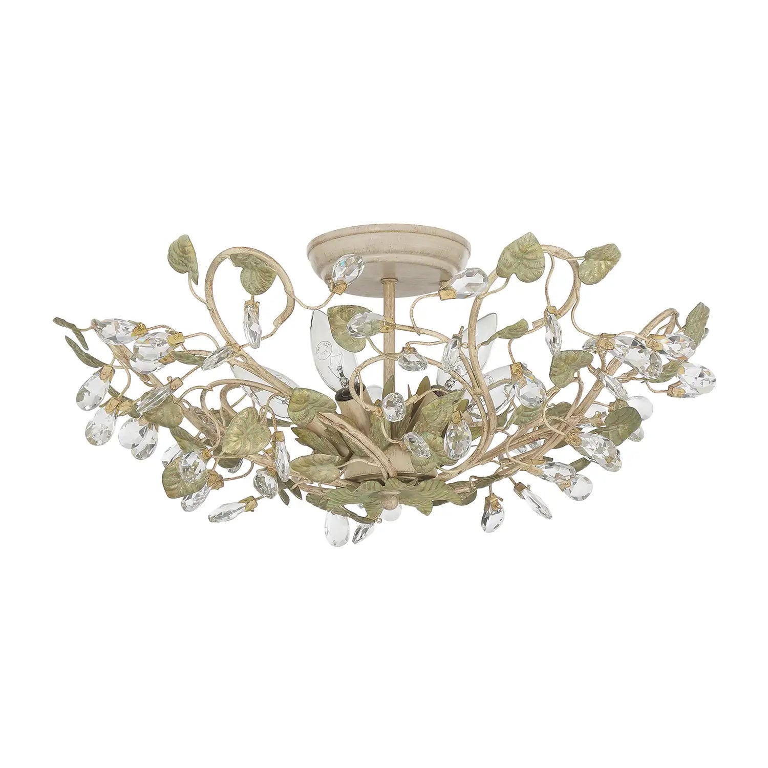 CRYSTORAMA, JOSIE CHAMPAGNE GREEN TEA SEMI FLUSH MOUNT, FLUSH MOUNT CEILING LIGHTS