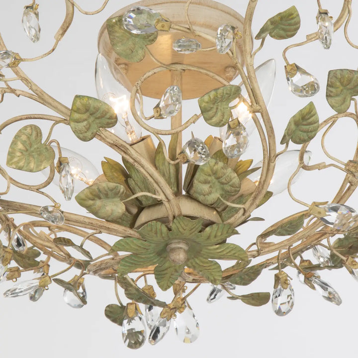 CRYSTORAMA, JOSIE CHAMPAGNE GREEN TEA SEMI FLUSH MOUNT, FLUSH MOUNT CEILING LIGHTS