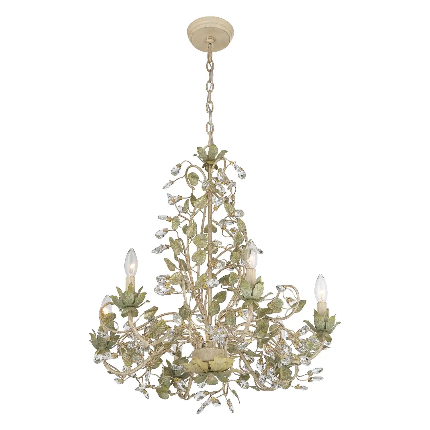 CRYSTORAMA, JOSIE CHAMPAGNE GREEN TEA CHANDELIER, CHANDELIER LIGHT