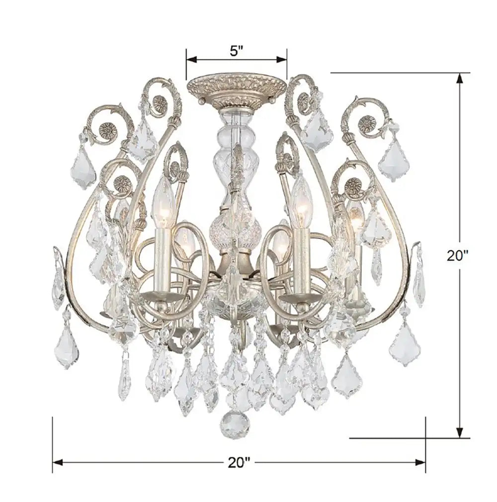CRYSTORAMA, REGIS SEMI FLUSH MOUNT, FLUSH MOUNT CEILING LIGHTS