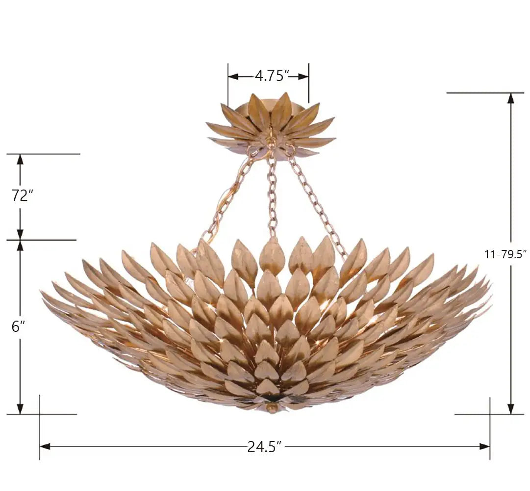 CRYSTORAMA, BROCHE SEMI FLUSH MOUNT, FLUSH MOUNT CEILING LIGHTS