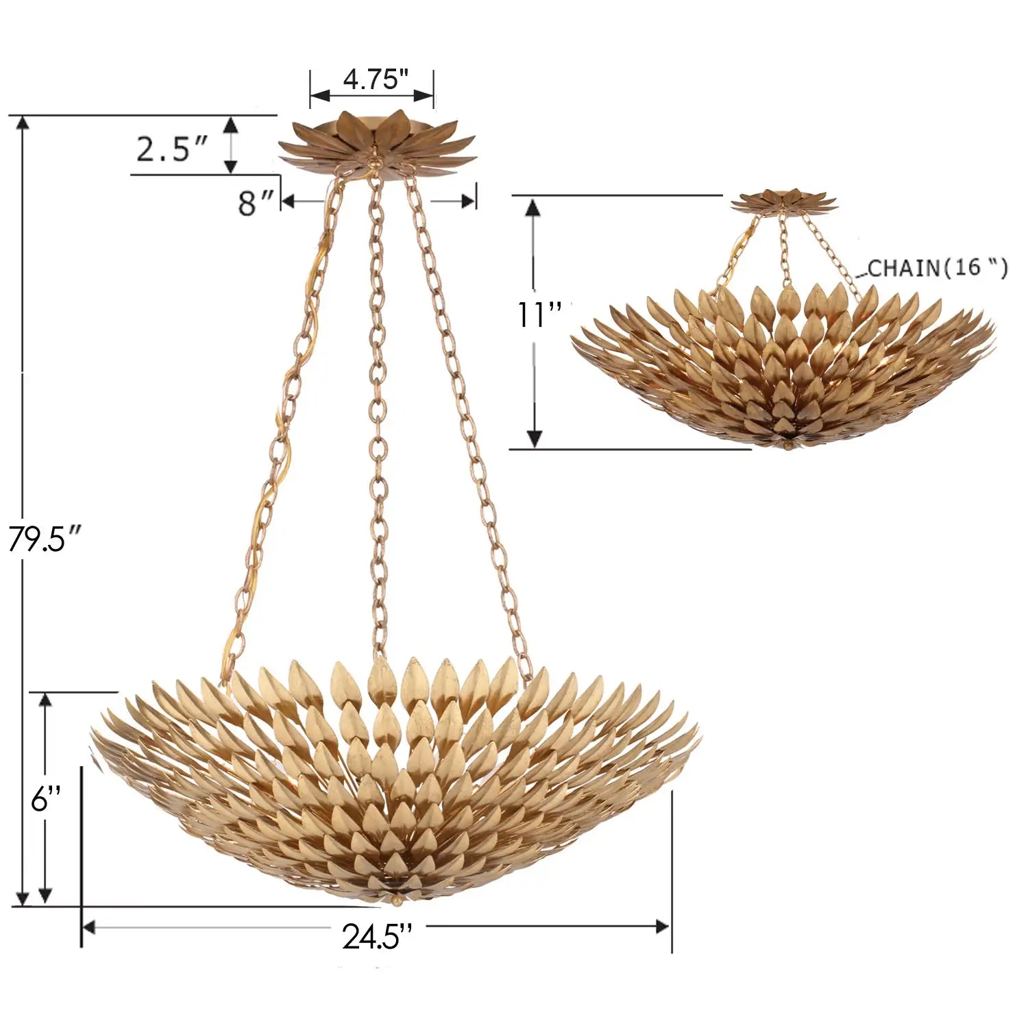 CRYSTORAMA, BROCHE LEAF CHANDELIER, CHANDELIER LIGHT