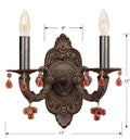 CRYSTORAMA, PARIS MARKET AMBER CRYSTAL VENETIAN SCONCE, WALL SCONCES