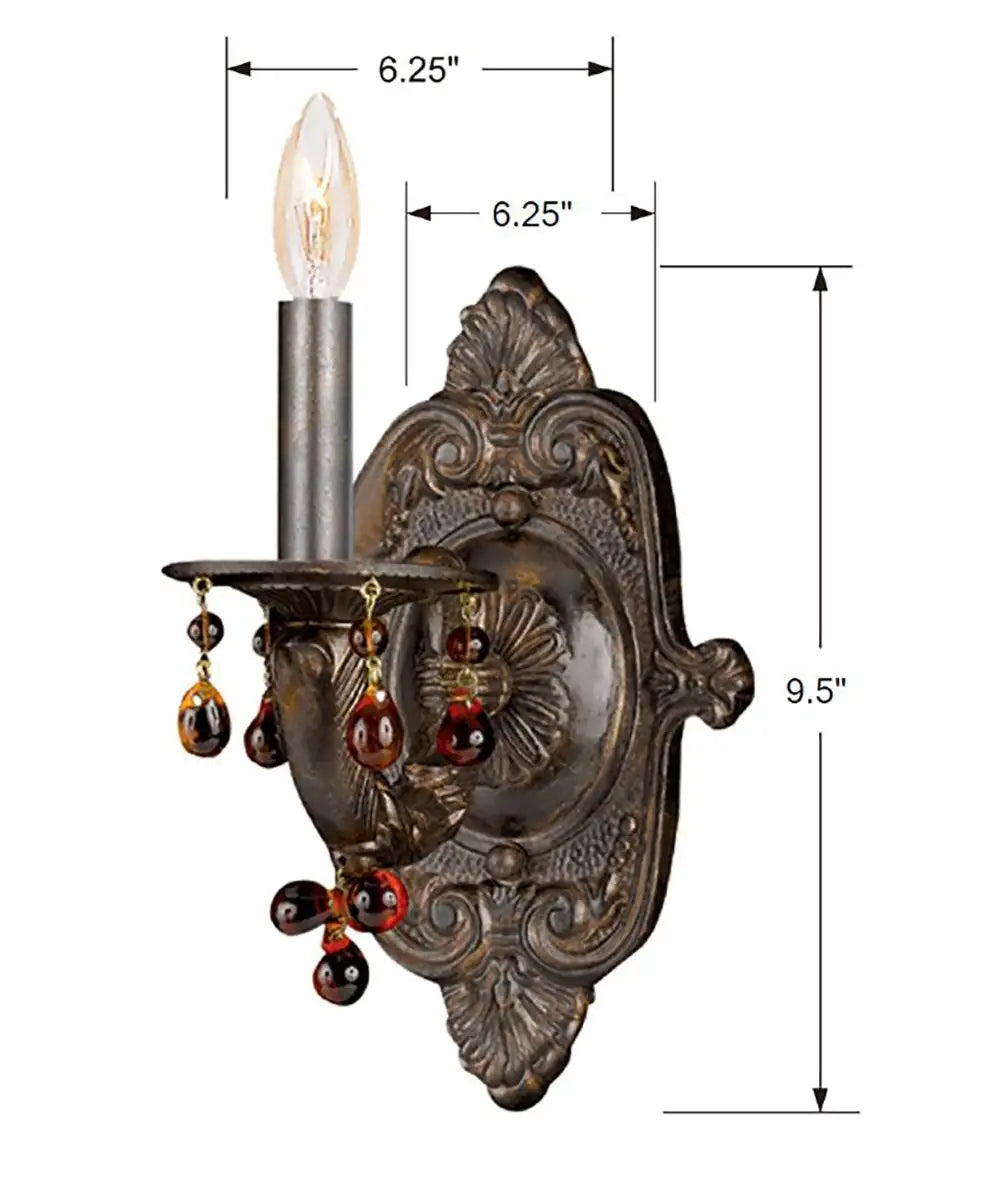 CRYSTORAMA, PARIS MARKET AMBER CRYSTAL VENETIAN SCONCE, WALL SCONCES