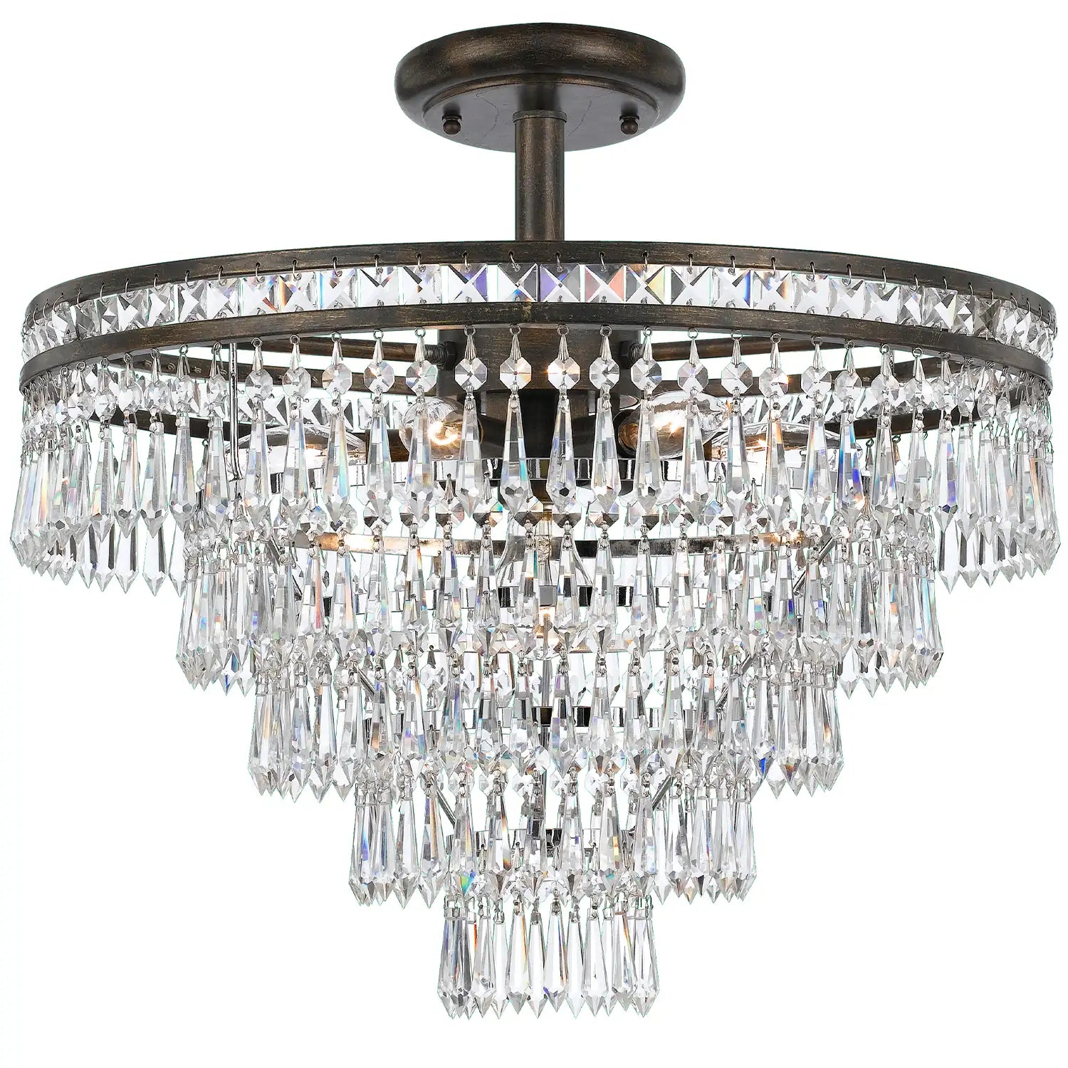 CRYSTORAMA, MERCER SEMI FLUSH MOUNT, FLUSH MOUNT CEILING LIGHTS