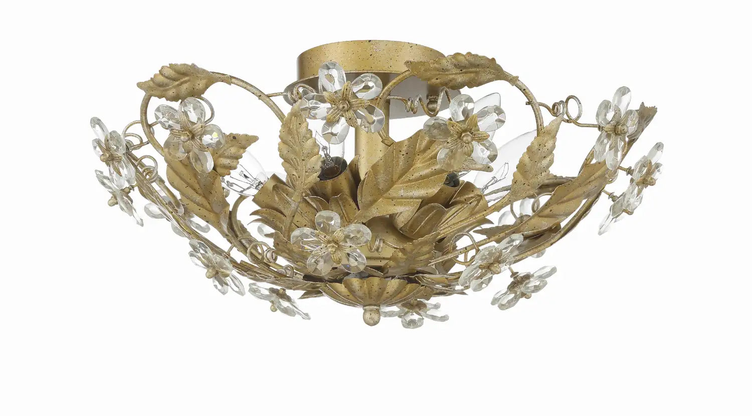 CRYSTORAMA, PARIS MARKET LEAF SEMI FLUSH MOUNT, FLUSH MOUNT CEILING LIGHTS