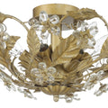CRYSTORAMA, PARIS MARKET LEAF SEMI FLUSH MOUNT, FLUSH MOUNT CEILING LIGHTS