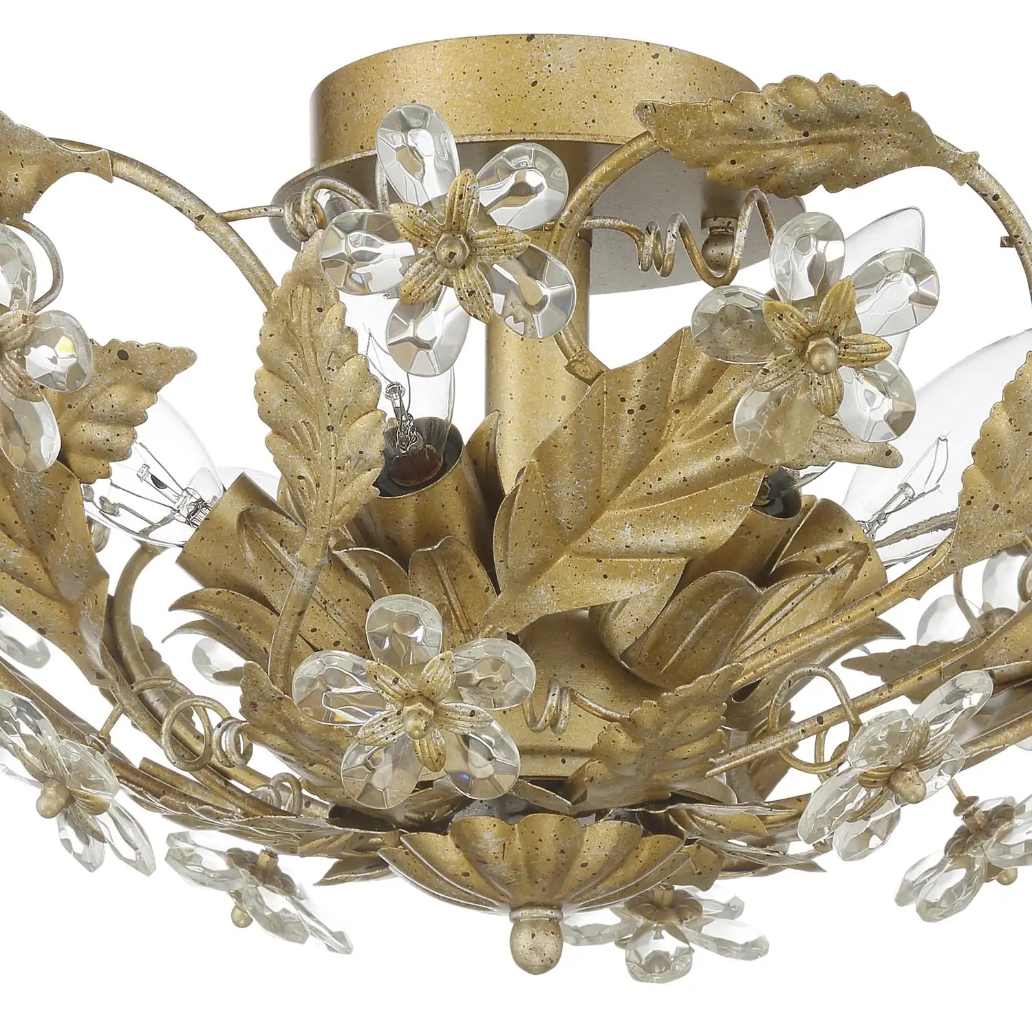 CRYSTORAMA, PARIS MARKET LEAF SEMI FLUSH MOUNT, FLUSH MOUNT CEILING LIGHTS