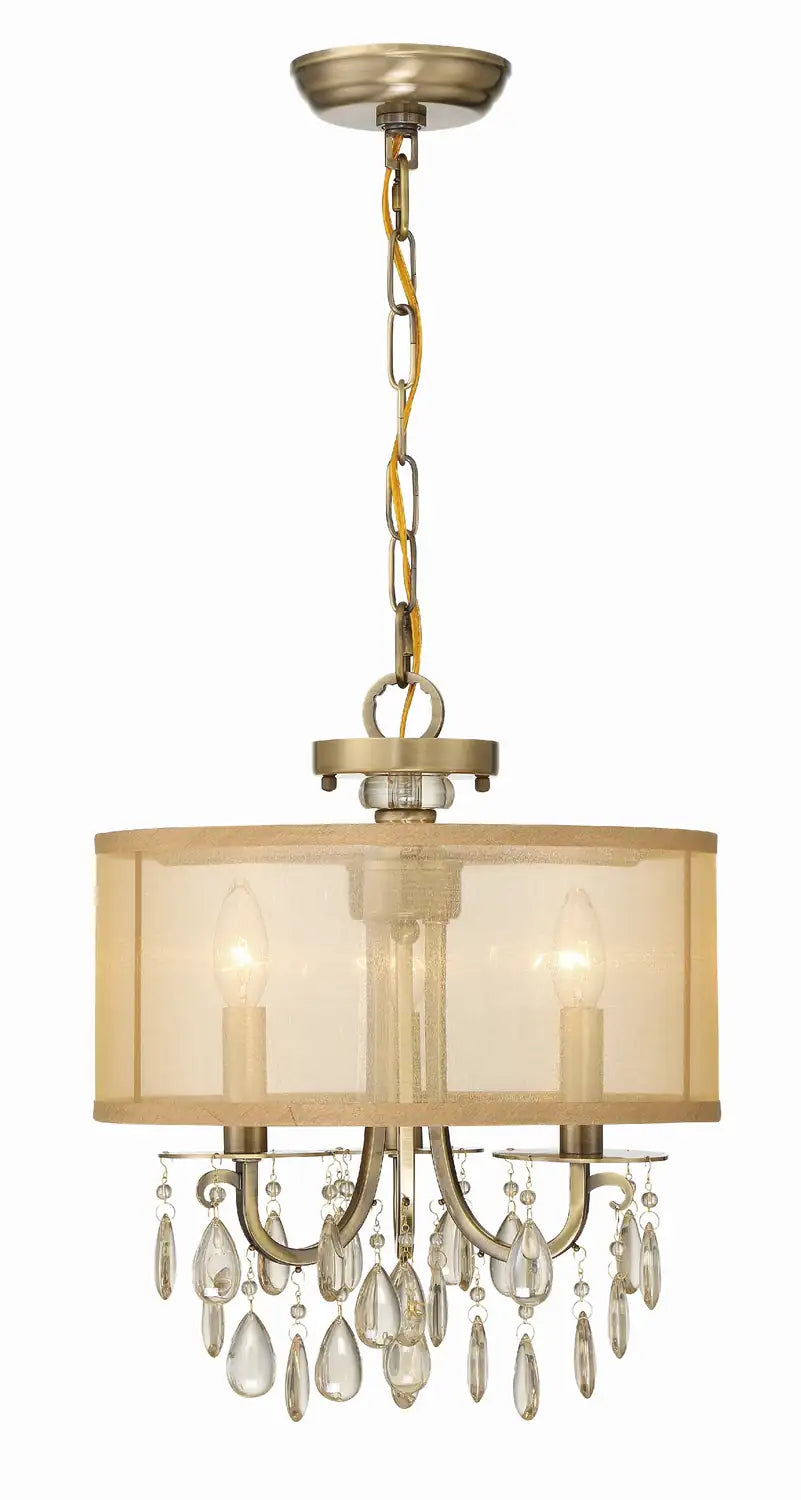 CRYSTORAMA, HAMPTON ETRUSCAN CRYSTAL DRUM SHADE CHANDELIER, CHANDELIER LIGHT