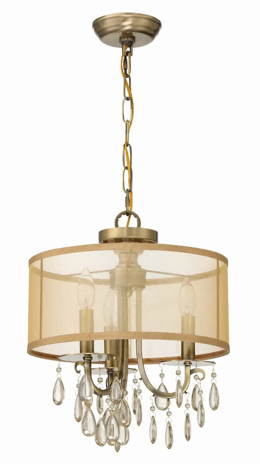 CRYSTORAMA, HAMPTON ETRUSCAN CRYSTAL DRUM SHADE CHANDELIER, CHANDELIER LIGHT