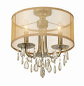 CRYSTORAMA, HAMPTON ETRUSCAN CRYSTAL DRUM SHADE SEMI FLUSH MOUNT, FLUSH MOUNT CEILING LIGHTS