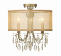 CRYSTORAMA, HAMPTON ETRUSCAN CRYSTAL DRUM SHADE SEMI FLUSH MOUNT, FLUSH MOUNT CEILING LIGHTS