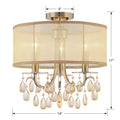 CRYSTORAMA, HAMPTON ETRUSCAN CRYSTAL DRUM SHADE SEMI FLUSH MOUNT, FLUSH MOUNT CEILING LIGHTS