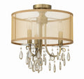 CRYSTORAMA, HAMPTON ETRUSCAN CRYSTAL DRUM SHADE SEMI FLUSH MOUNT, FLUSH MOUNT CEILING LIGHTS