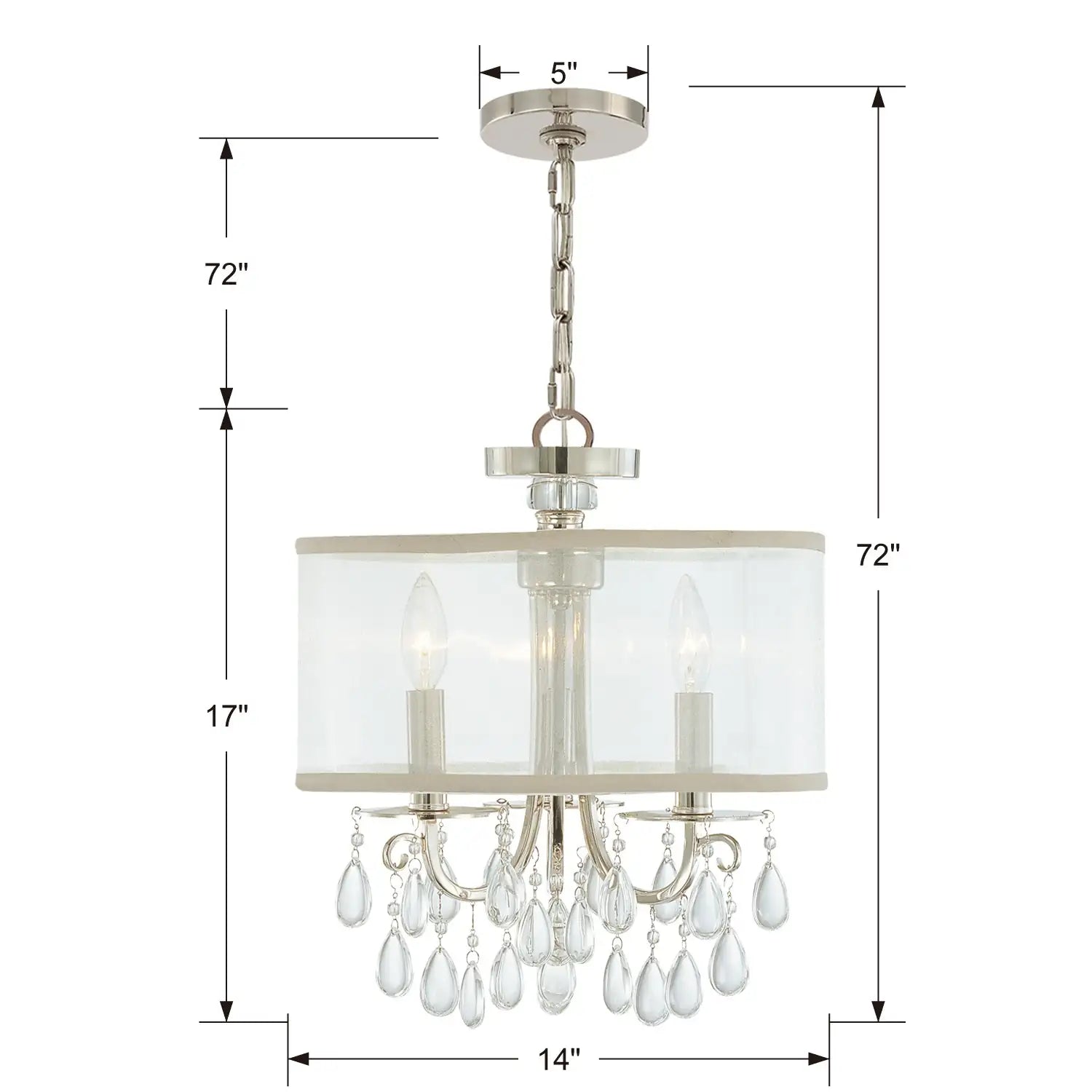 CRYSTORAMA, HAMPTON DRUM SHADE CHANDELIER, CHANDELIER LIGHT