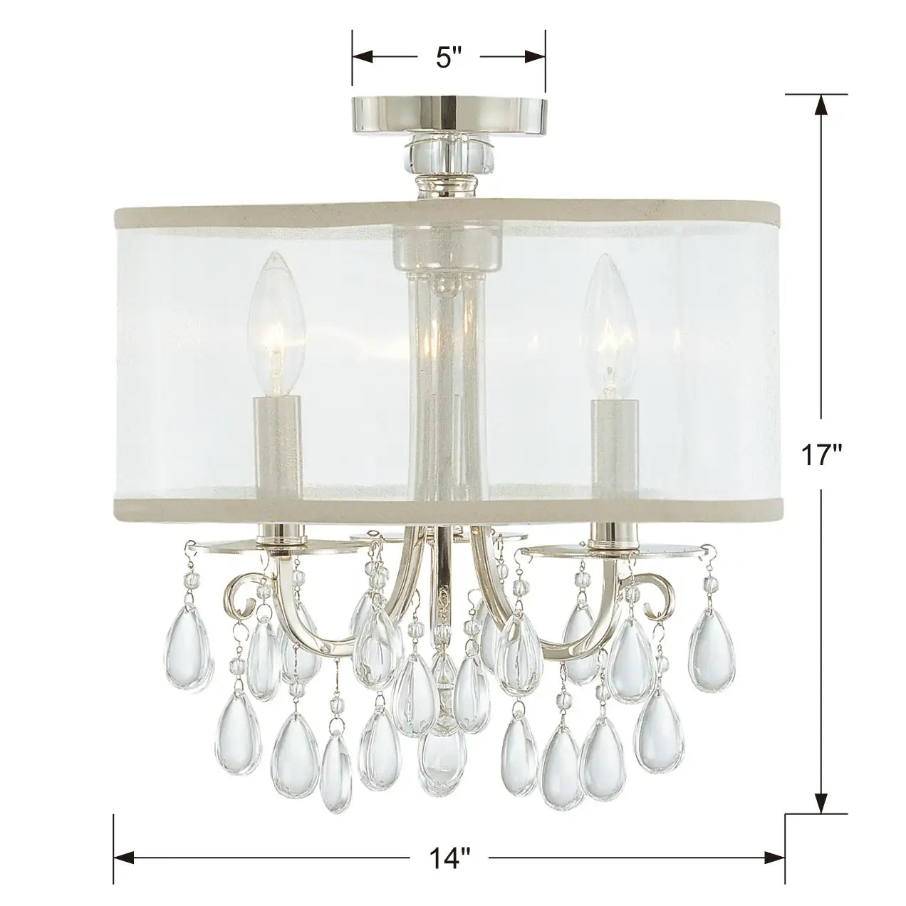 CRYSTORAMA, HAMPTON SEMI FLUSH MOUNT, FLUSH MOUNT CEILING LIGHTS
