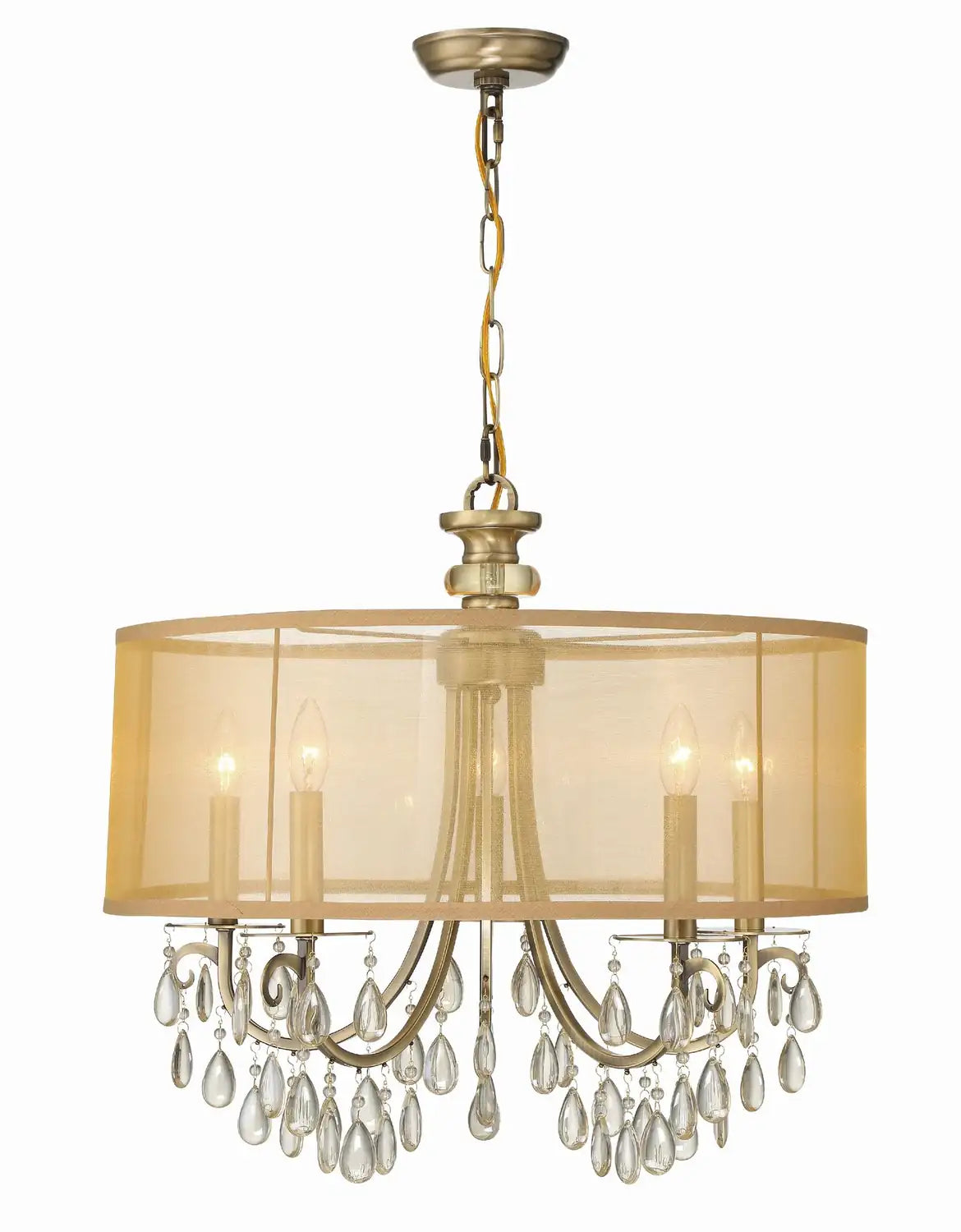 CRYSTORAMA, HAMPTON DRUM SHADE CHANDELIER, CHANDELIER LIGHT