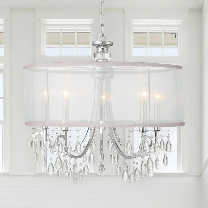 CRYSTORAMA, HAMPTON DRUM SHADE CHANDELIER, CHANDELIER LIGHT