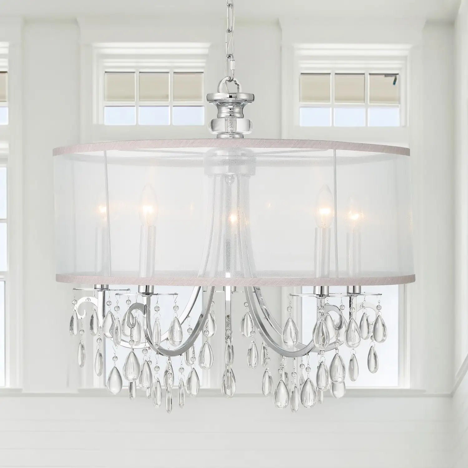 CRYSTORAMA, HAMPTON DRUM SHADE CHANDELIER, CHANDELIER LIGHT