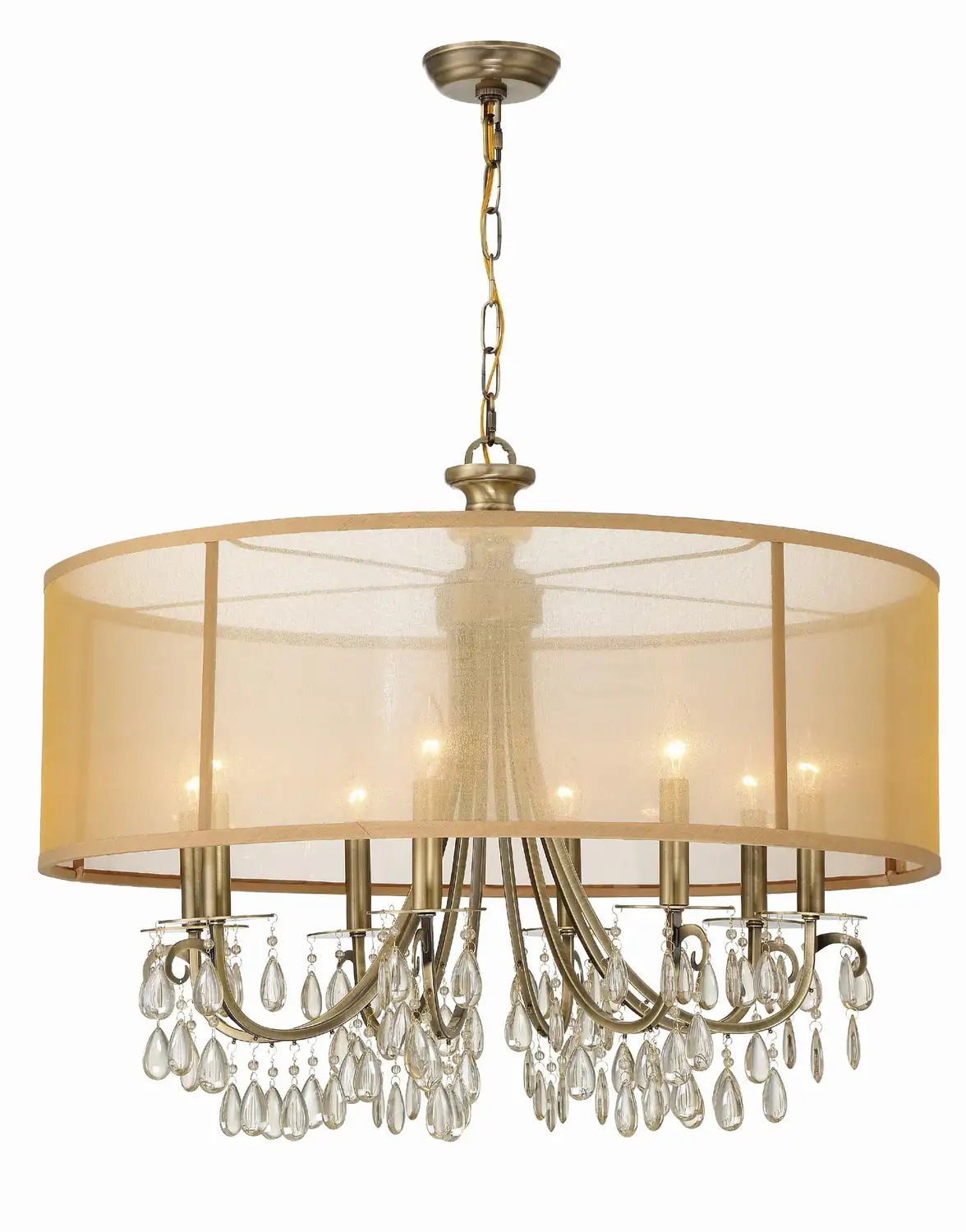 CRYSTORAMA, HAMPTON DRUM SHADE CHANDELIER, CHANDELIER LIGHT