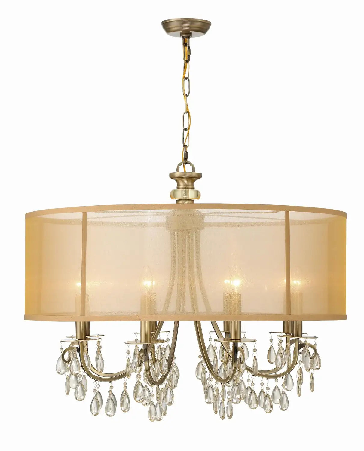 CRYSTORAMA, HAMPTON DRUM SHADE CHANDELIER, CHANDELIER LIGHT