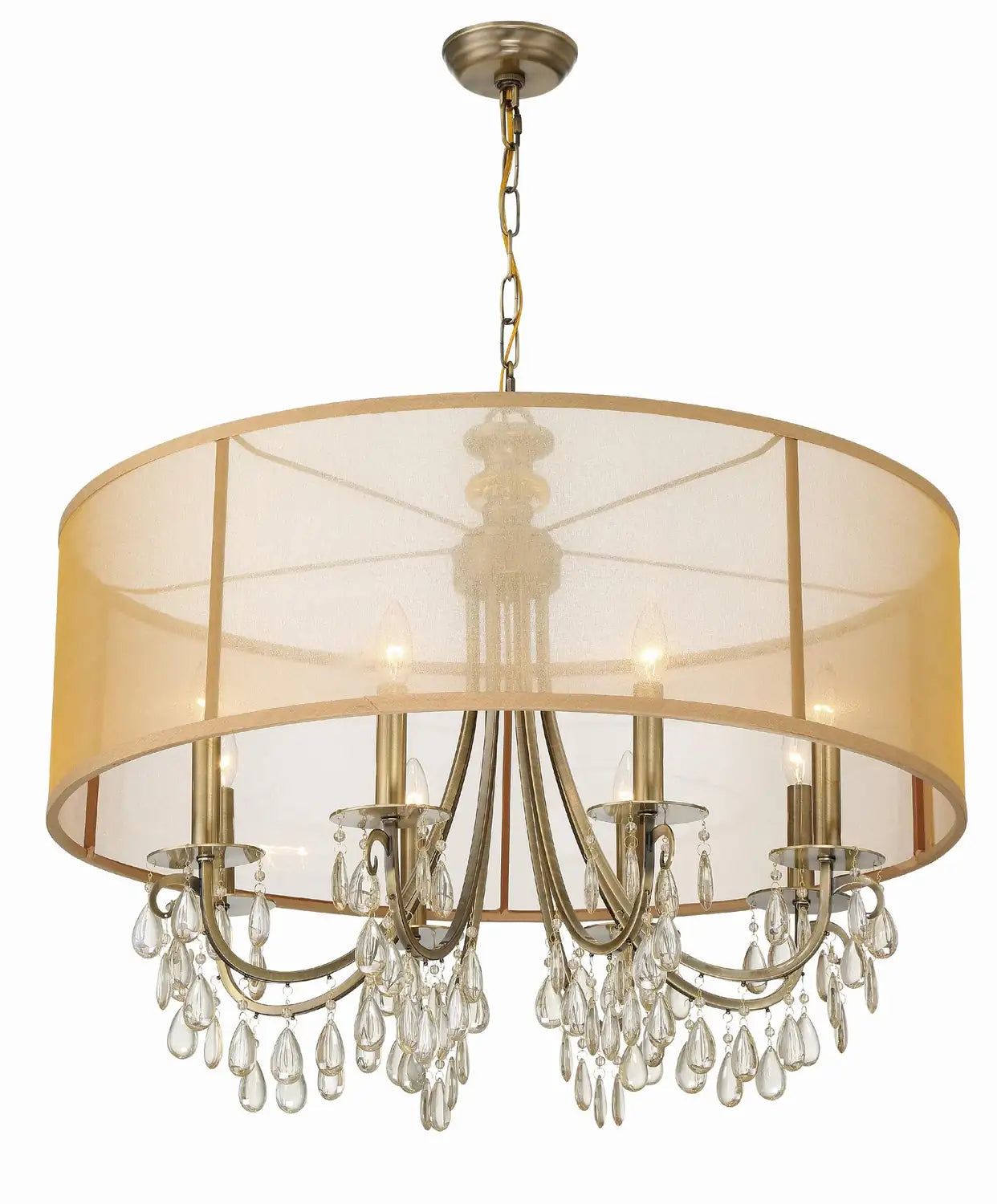 CRYSTORAMA, HAMPTON DRUM SHADE CHANDELIER, CHANDELIER LIGHT