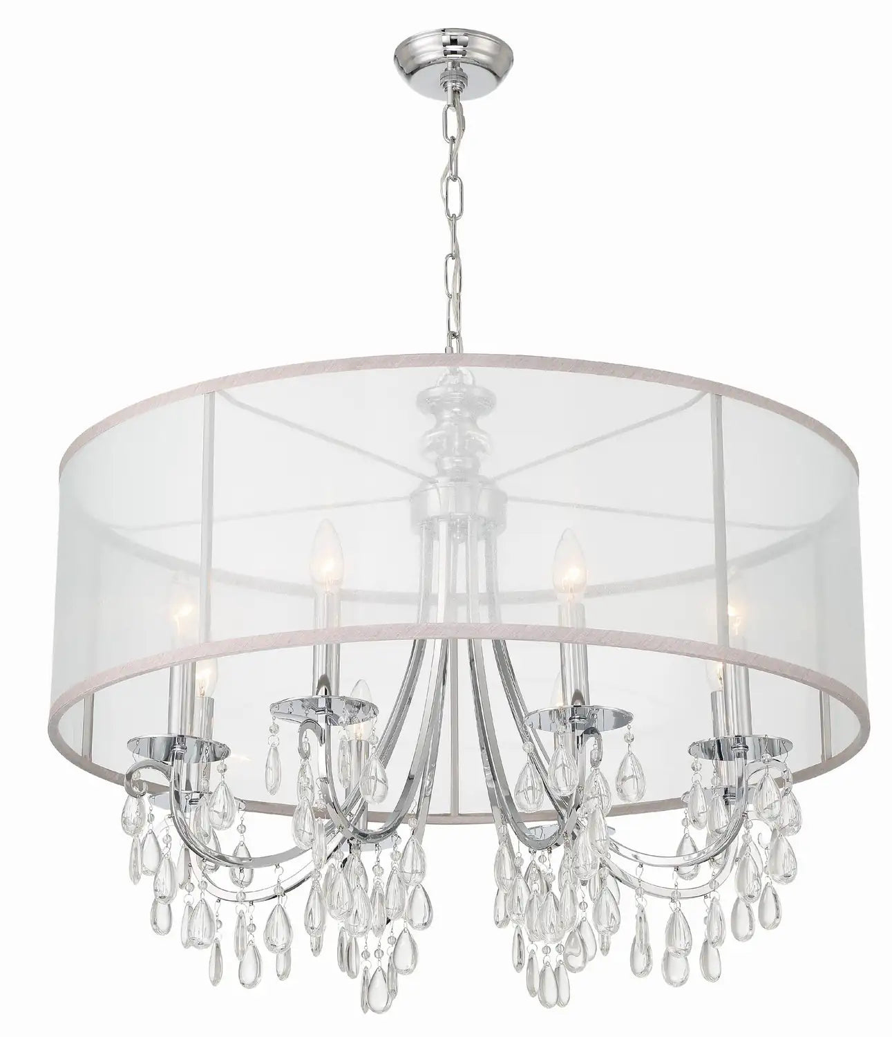CRYSTORAMA, HAMPTON DRUM SHADE CHANDELIER, CHANDELIER LIGHT