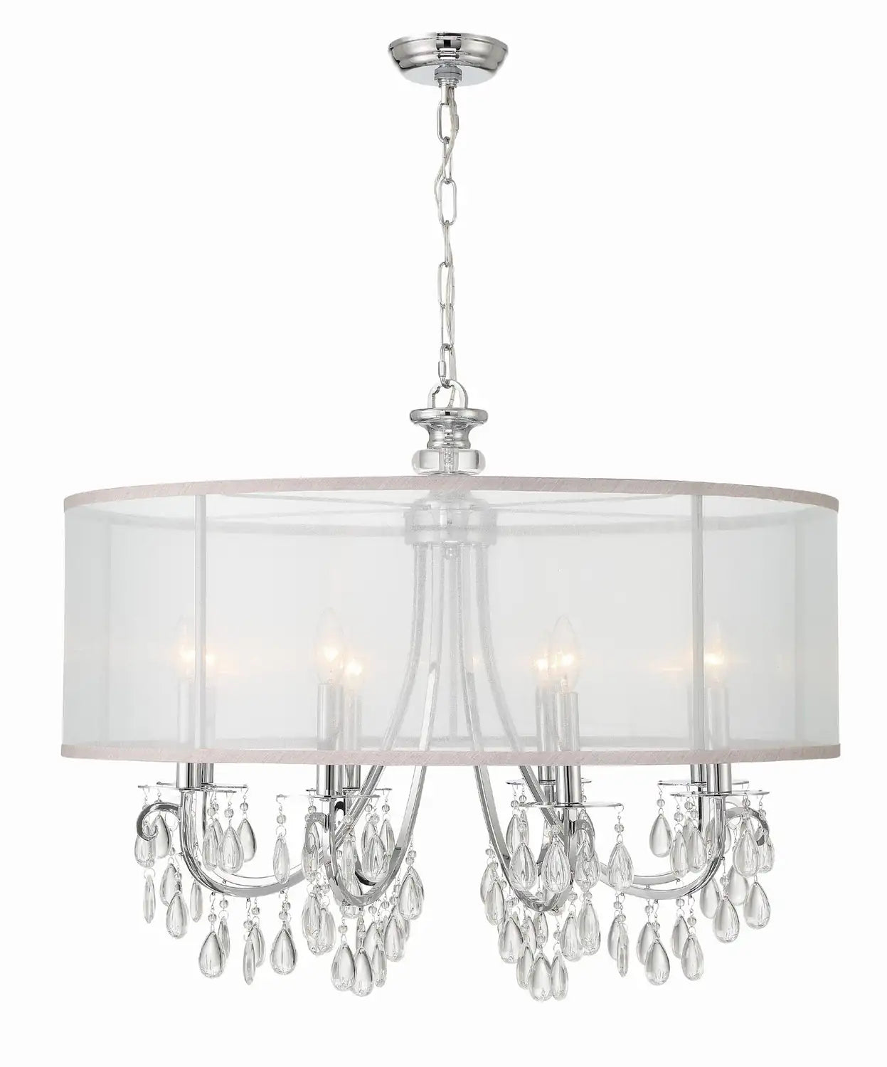 CRYSTORAMA, HAMPTON DRUM SHADE CHANDELIER, CHANDELIER LIGHT