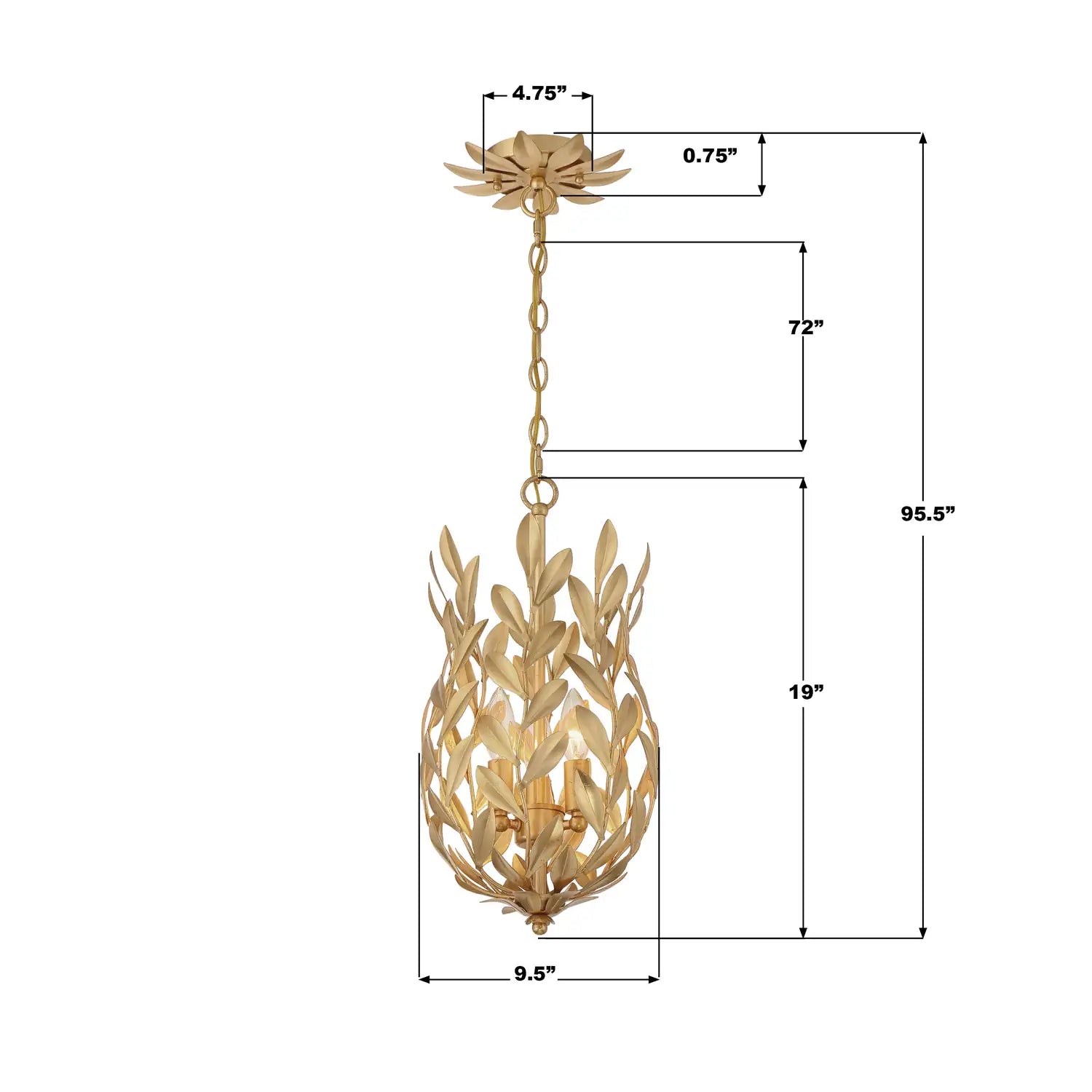 CRYSTORAMA, BROCHE 3 LIGHT MINI PENDANT, PENDANT LIGHT