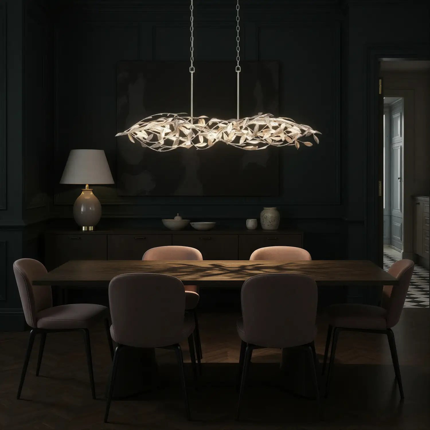 CRYSTORAMA, BROCHE LINEAR CHANDELIER, CHANDELIER LIGHT