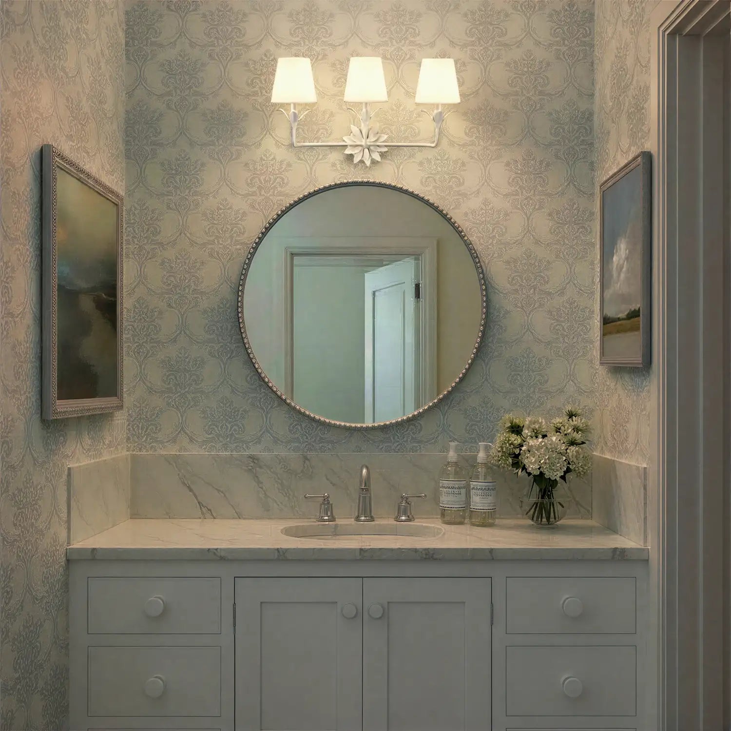 CRYSTORAMA, BROCHE BATHROOM VANITY, VANITY LIGHT