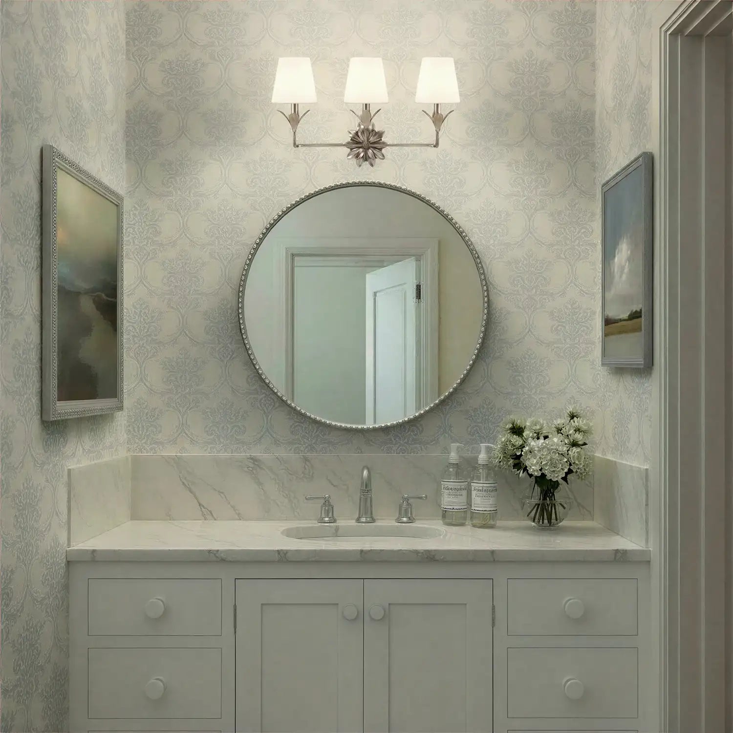 CRYSTORAMA, BROCHE BATHROOM VANITY, VANITY LIGHT
